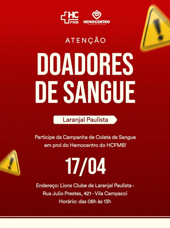 Doação de Sangue em Laranjal Paulista!