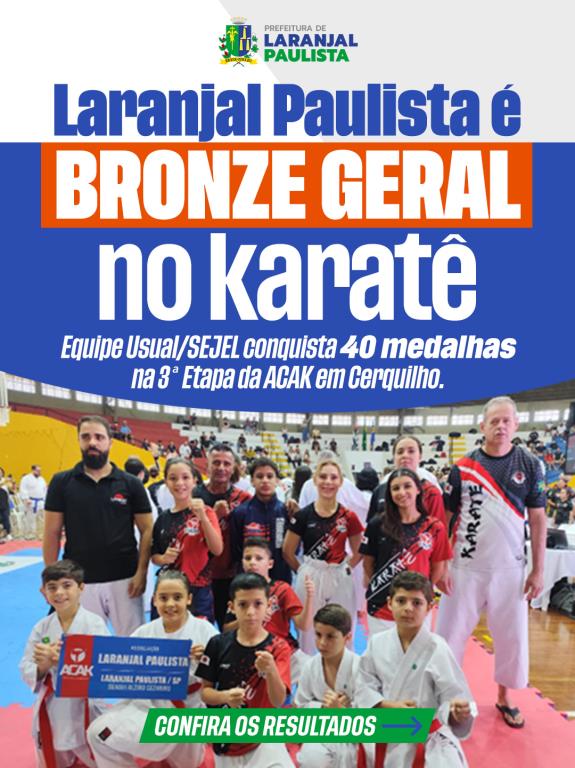 Laranjal Paulista no pódio do Karatê regional! 🥋🏆