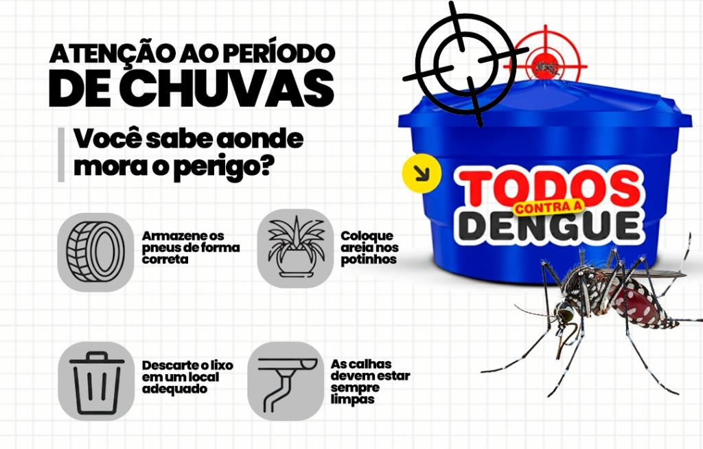 PREFEITURA ALERTA PARA PREVENÇÃO DA DENGUE DURANTE O PERÍODO DE CHUVAS