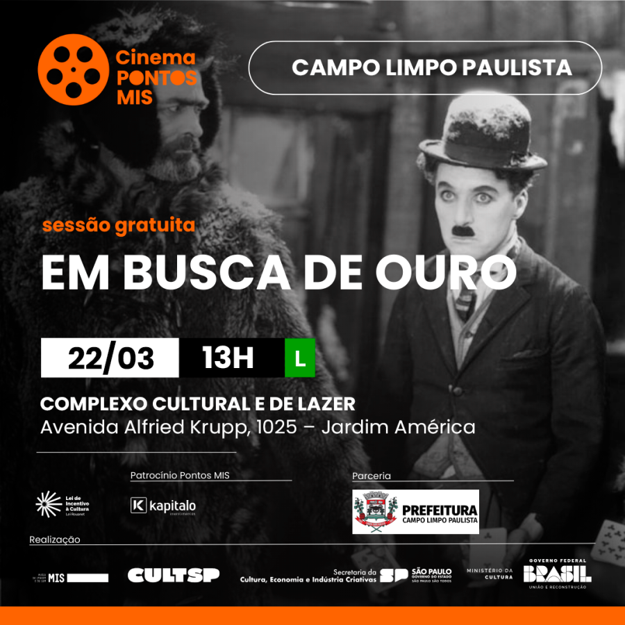 Oficina e Sessão de Cinema Pontos MIS homenageiam Charlie Chaplin