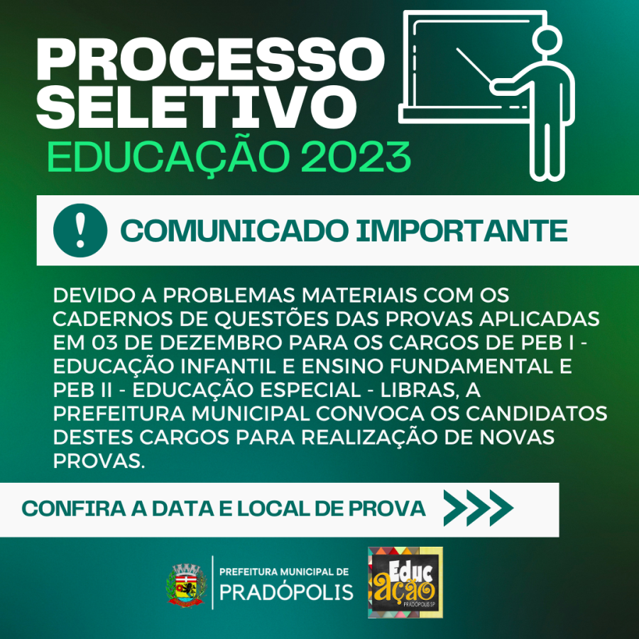 Comunicado sobre os processos seletivos