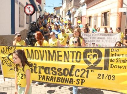 Movimento Down Girassol C21 e Movimento Autista de Paraibuna