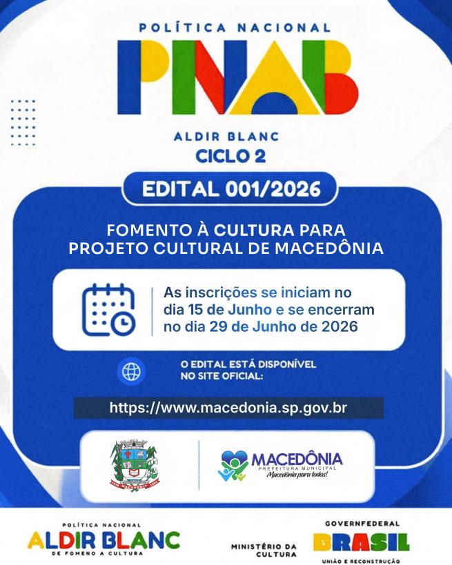 EDITAL 001/2026 - ALDIR BLANC CICLO 2