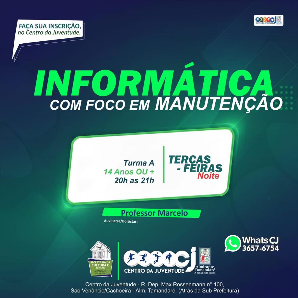 Centro da Juventude divulga novas datas de inscrições para 2026