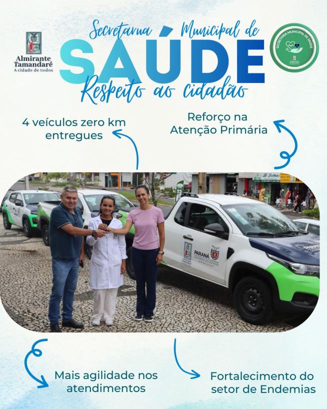 Prefeitura de Almirante Tamandaré entrega novos veículos para reforçar a saúde do município