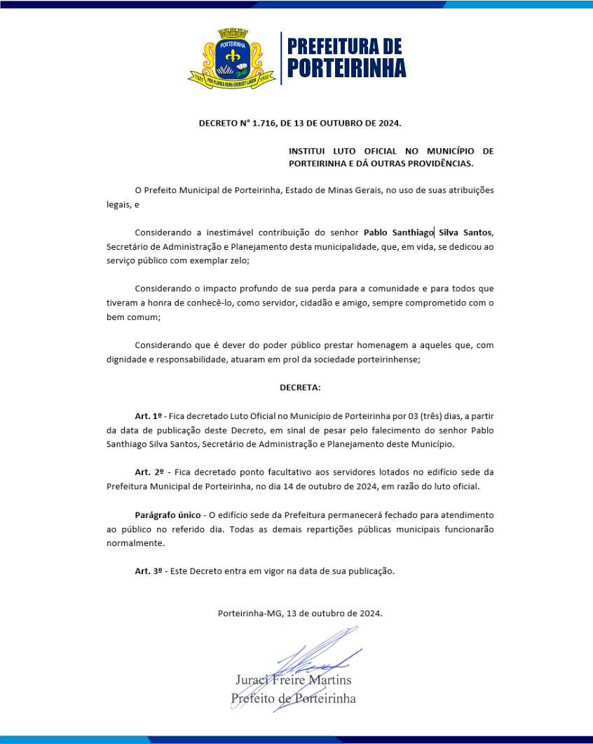 DECRETO LUTO OFICIAL teste