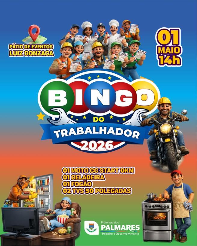 O BINGO DO TRABALHADOR 2026 ESTÁ CHEGANDO! 🎉