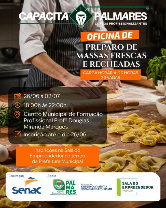 Mais uma oportunidade de capacitação chegando! 👩‍🍳👨‍🍳