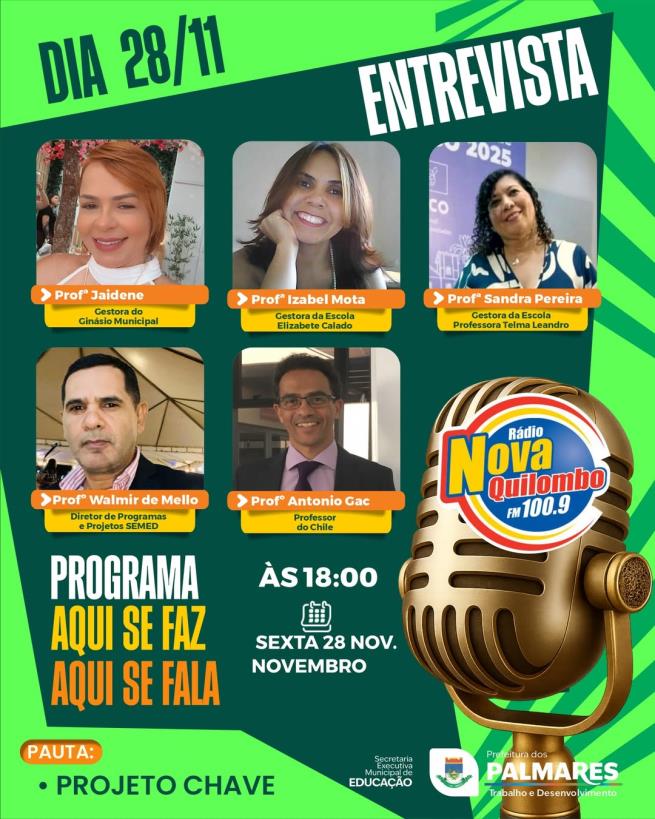 Gestores e professor internacional discutem o Projeto Chave no programa ‘Aqui Se Faz, Aqui Se Fala