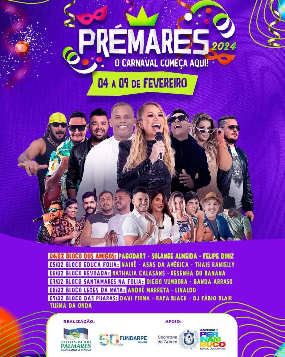PRÉMARES 2024 começa dia 4 a 9 de fevereiro, confira programação