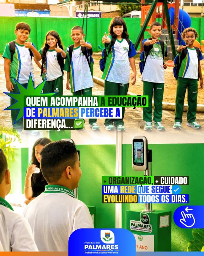 Educação que transforma: cuidado, aprendizado e futuro para os alunos de Palmares 💙📚
