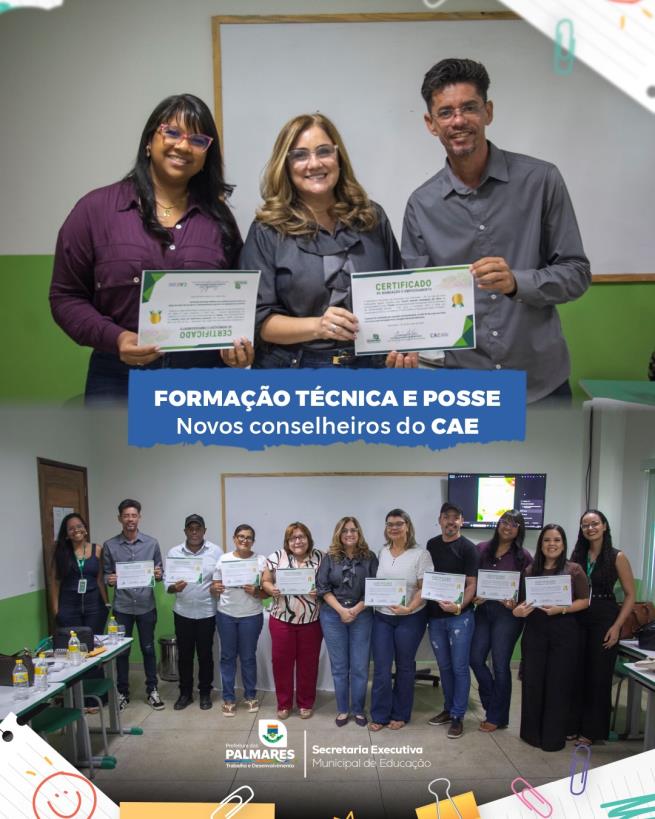 FORMAÇÃO TÉCNICA E POSSE DOS NOVOS CONSELHEIROS DO CAE