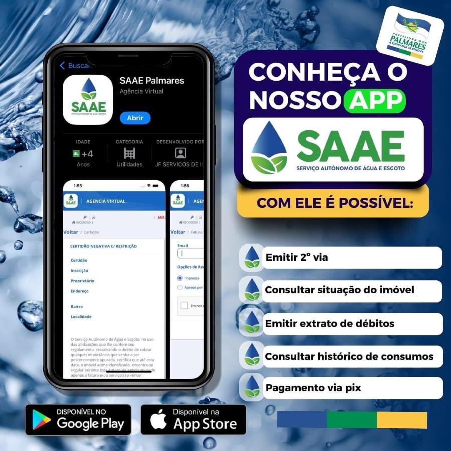 Conheça o aplicativo do SAAE PALMARES