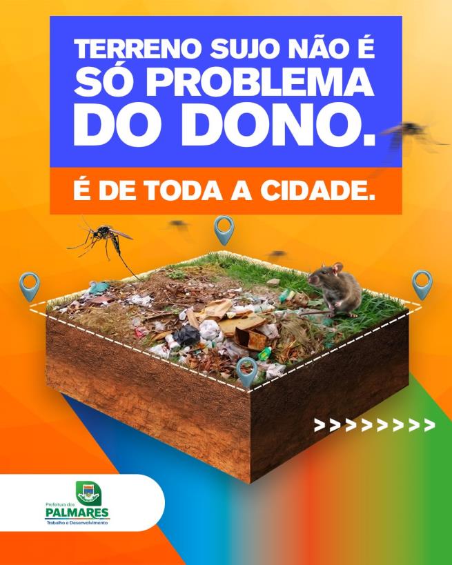 Manter terrenos limpos é dever de todos e garante mais saúde para Palmares 💚💜