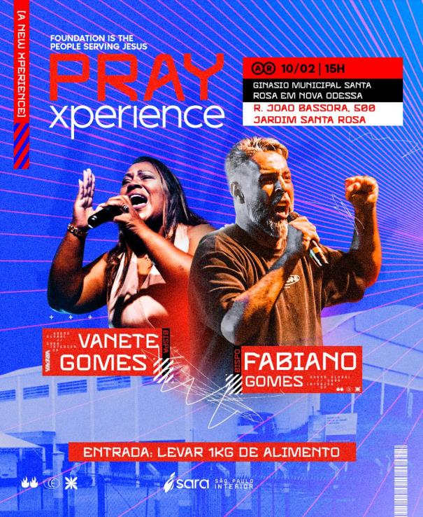 ‘Pray Xperience’ neste sábado no Ginásio do Santa Rosa vai arrecadar alimentos para famílias carentes