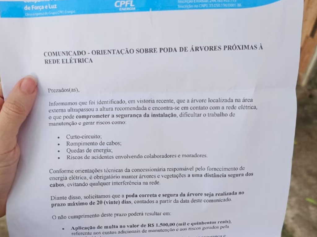 Prefeitura de Nova Odessa alerta para golpe envolvendo falsa notificação sobre poda de árvores
