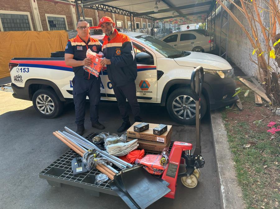Defesa Civil de Nova Odessa reforça Operação Estiagem com a chegada de materiais de combate a incêndios