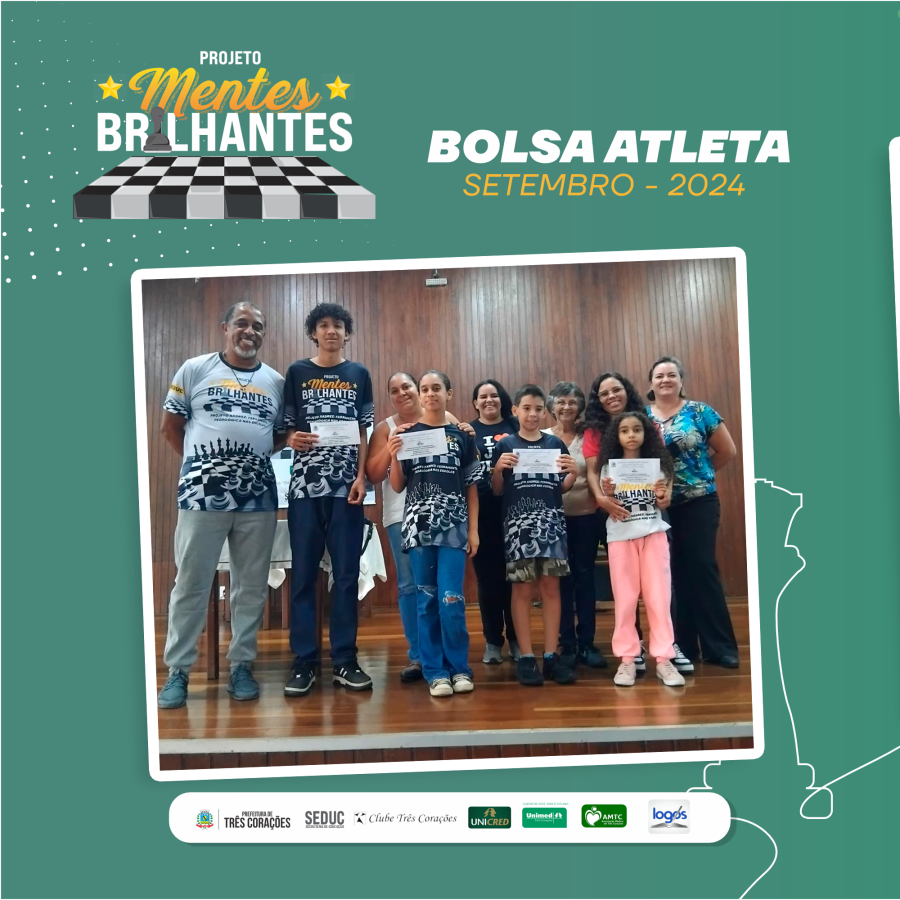 🏆Destaques do Projeto de Xadrez Mentes Brilhantes recebem bolsa-atleta