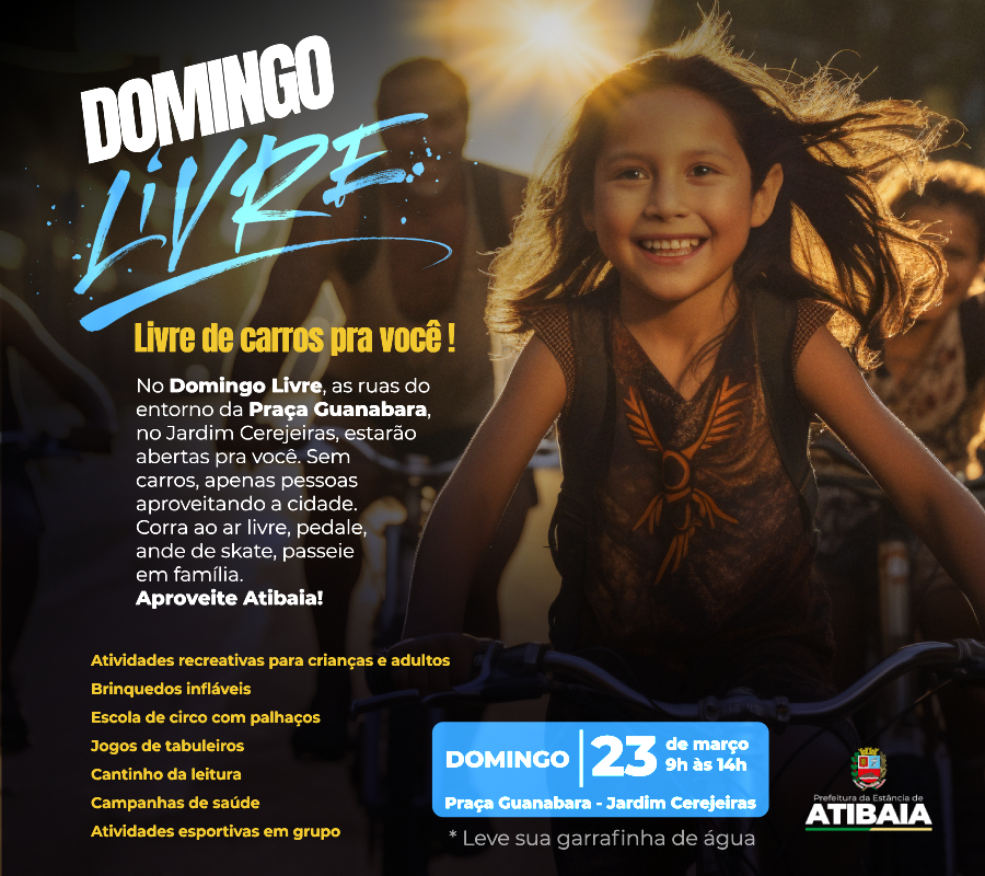 Domingo Livre: uma nova opção de lazer e cultura para a população de Atibaia