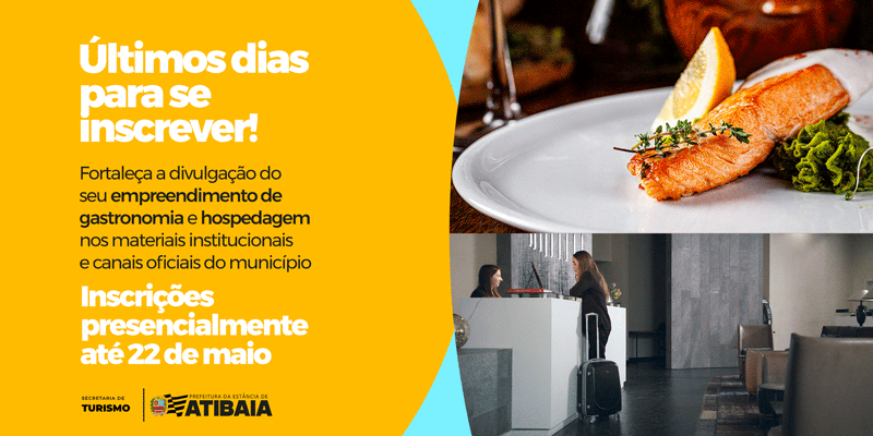 Empresas de gastronomia e hospedagem ainda podem se inscrever para os guias turísticos da Prefeitura de Atibaia