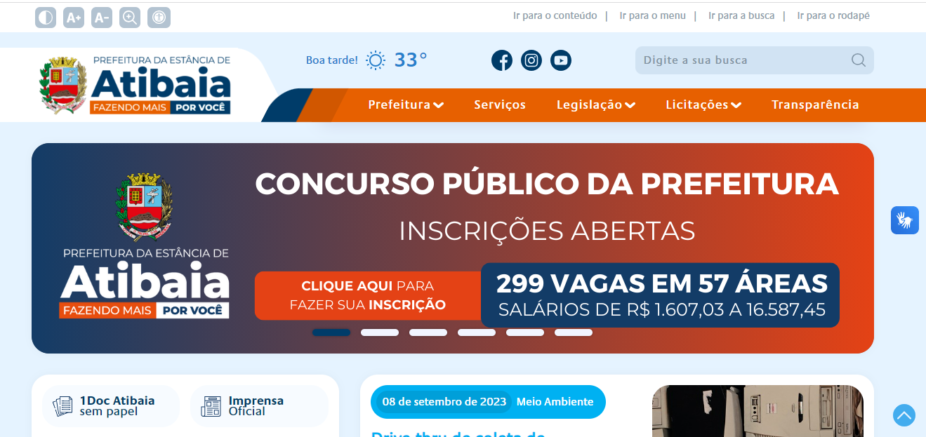 Prefeitura de Atibaia lança novo portal