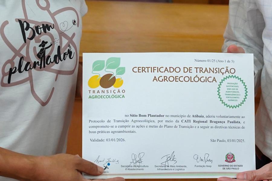 Produtora rural de Atibaia recebe Certificado de Transição Agroecológica