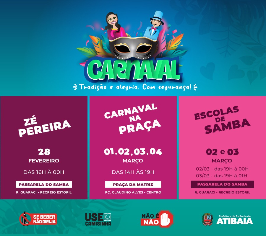 Carnaval 2025 de Atibaia começa nesta sexta-feira (28)