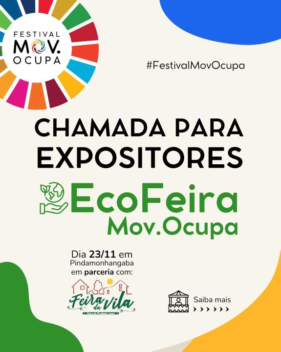 Chamada para Expositores na Ecofeira do Festival Mov.Ocupa