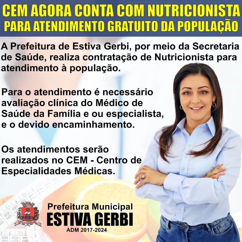 CEM AGORA CONTA COM ATENDIMENTO DE NUTRICIONISTA
