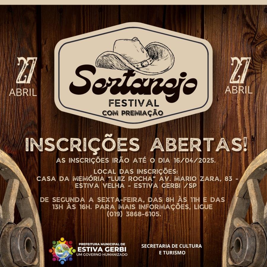 INSCRIÇÕES PARA OS FESTIVAL SERTANEJO