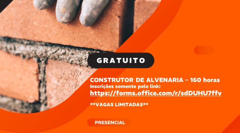 Curso gratuito de Construtor de Alvenaria