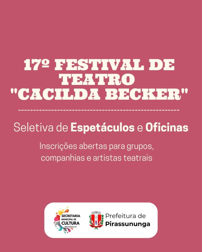 Inscrições para o 17º Festival Cacilda Becker