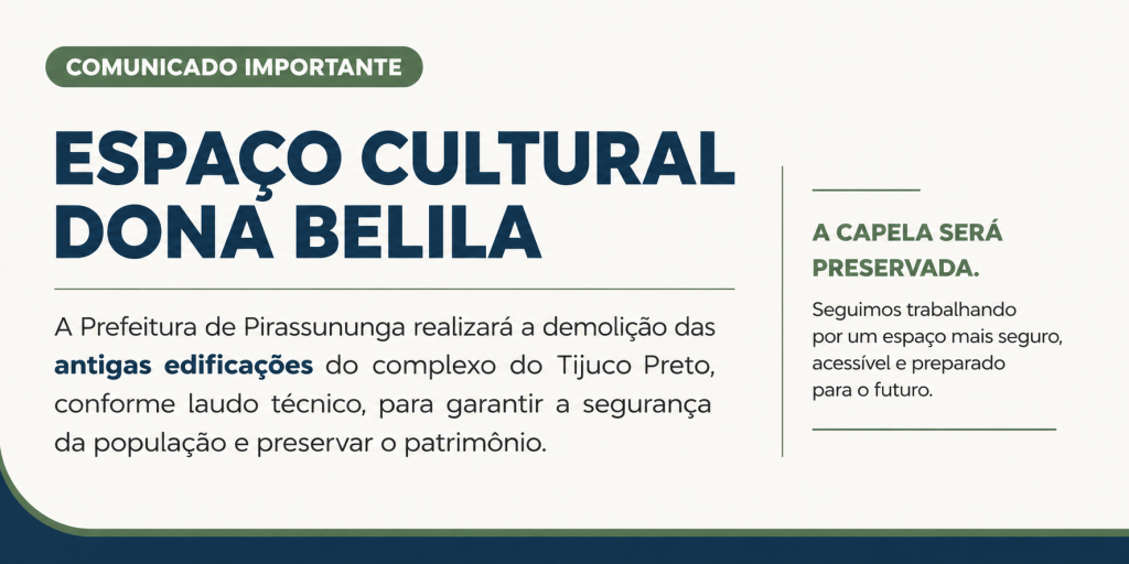 Obras no complexo Tijuco Preto do Centro Cultural de Eventos Dona Belila