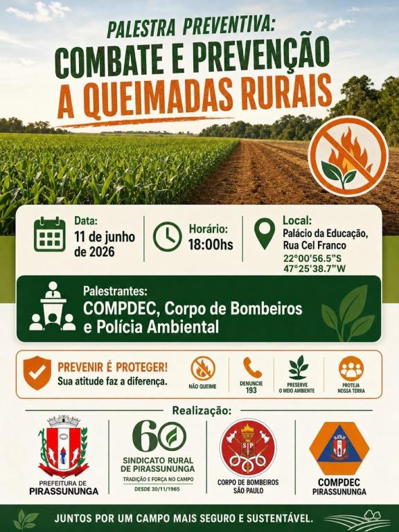 Prevenção a queimadas em áreas rurais
