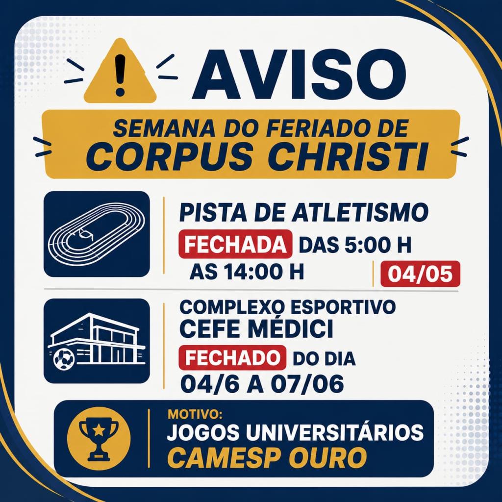 Funcionamento do CEFE Presidente Médici no feriado de Corpus Christi