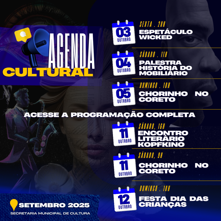 Agenda cultural - outubro 2025