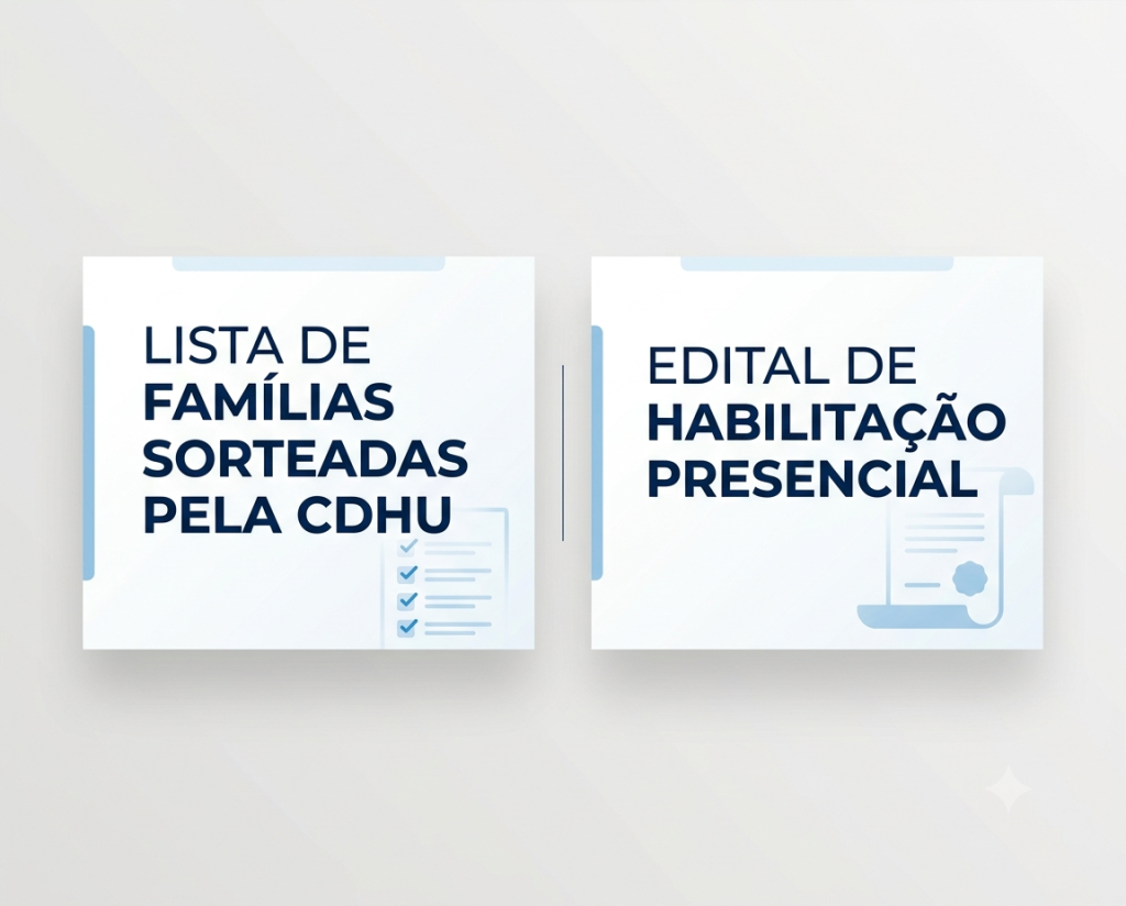 Lista de sorteados e edital de habilitação para moradias sorteadas