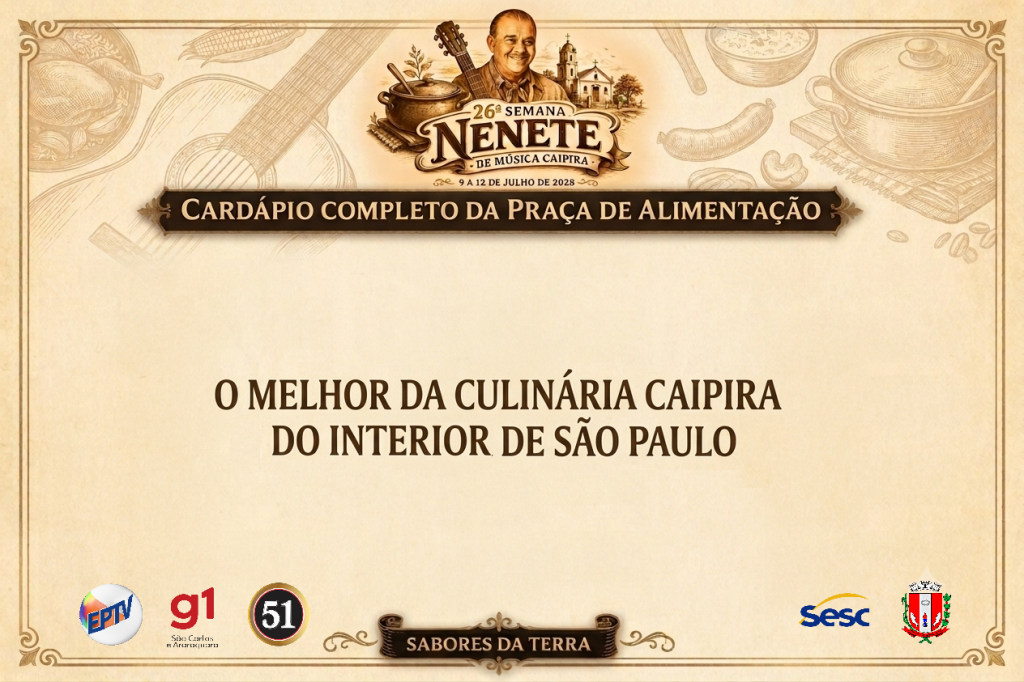 Cardápios - 26ª Semana Nenete de Música Caipira