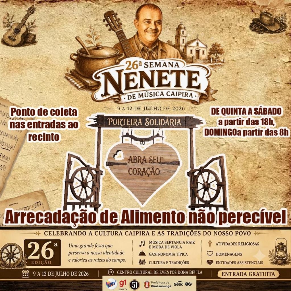 Semana Nenete - arrecadação de alimentos