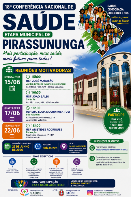 Conferência Municipal de Saúde - reuniões preparatórias