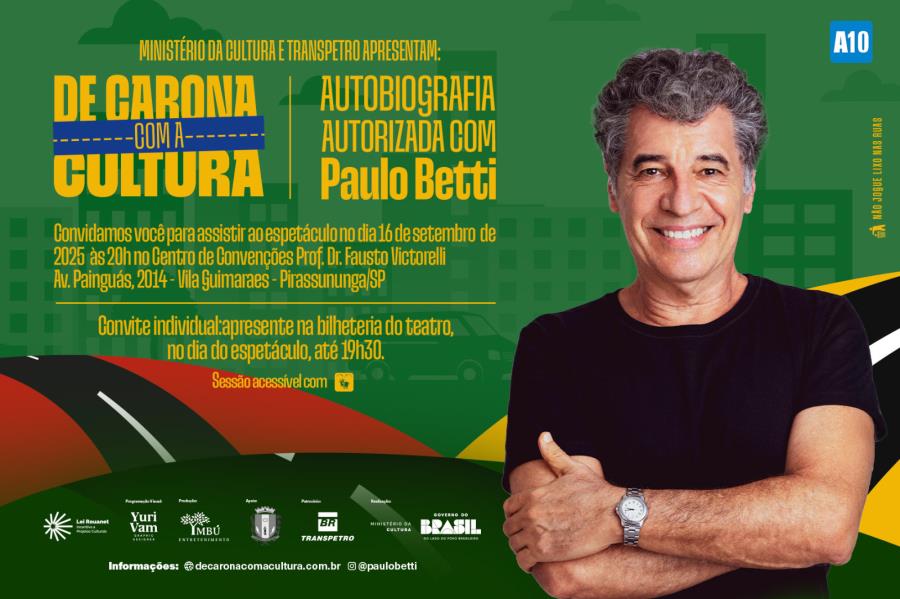 Espetáculo gratuito: Autobiografia Autorizada com Paulo Betti