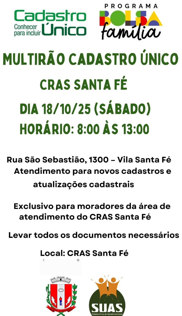 Mutirão Cadastro Único na Vila Santa Fé