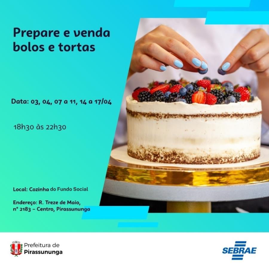 Curso para produção de bolos e tortas