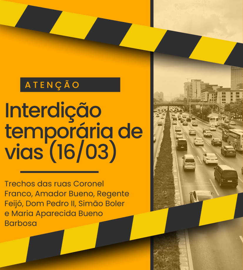 Interdições temporárias de vias