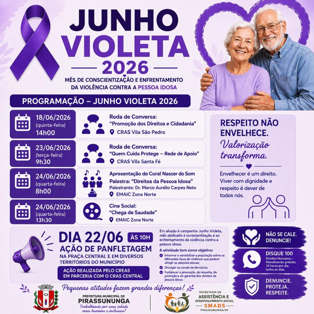 Ações de conscientização - Junho Violeta