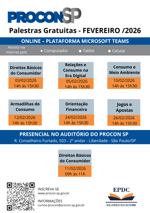 Palestras gratuitas - PROCON