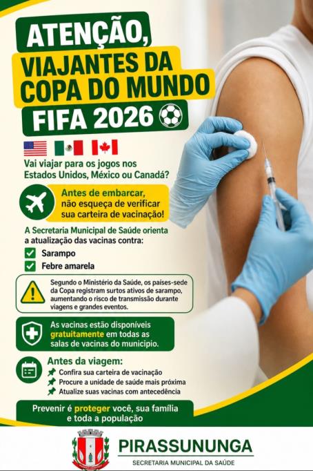Copa do Mundo - vacinação contra sarampo