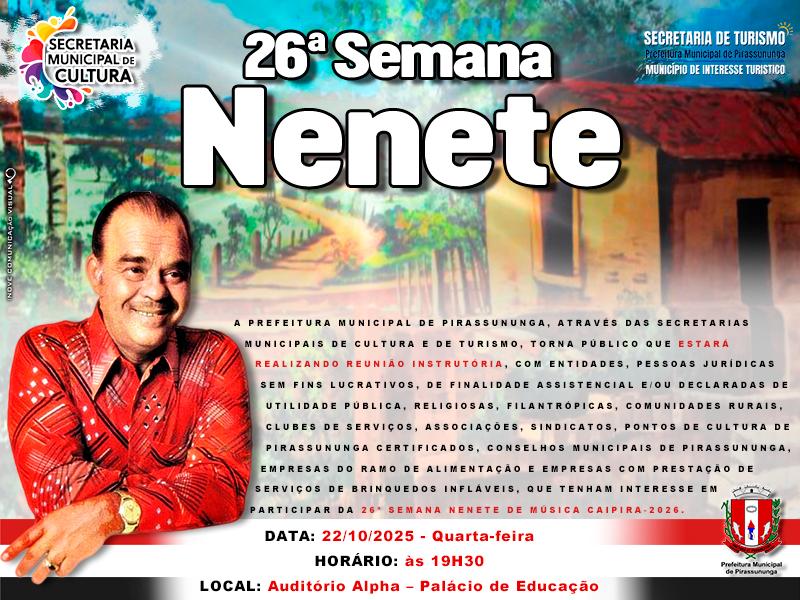 Reunião - Semana Nenete 2026