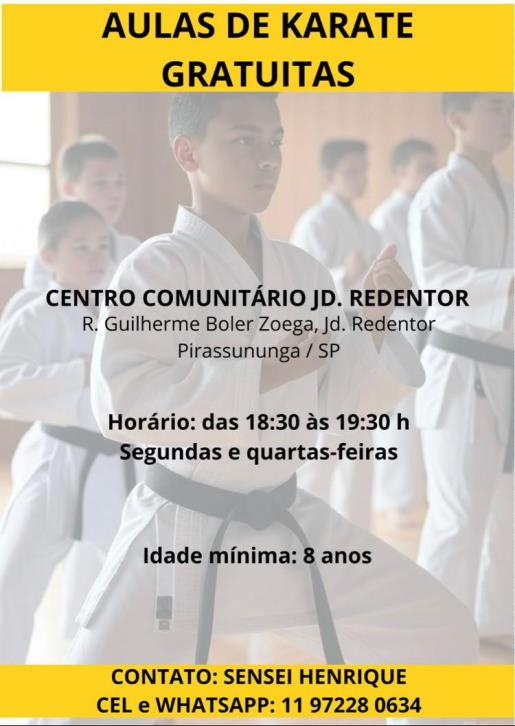 Aulas gratuitas de karatê