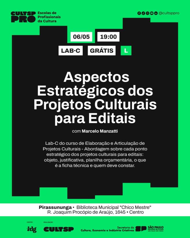 Encontro sobre projetos culturais para editais